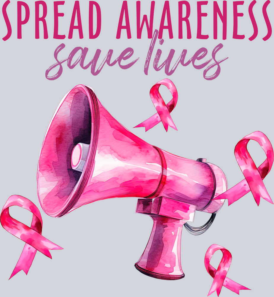 DTF Transfer Breast Cancer - Spread Awareness Save Lives