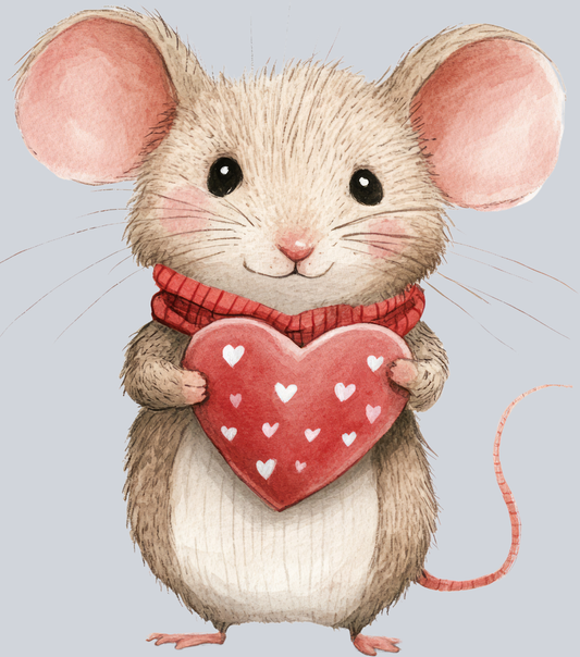 DTF Transfer Valentines - Mouse with Heart