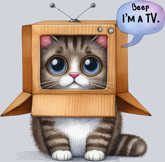 DTF Transfer Cats - Beep I'm a TV