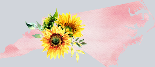 DTF Transfer North Carolina - Sunflower Watercolor