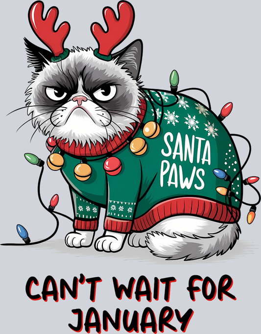 DTF Transfer Christmas - Can't Wait for January
