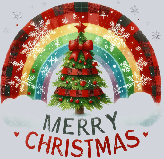 DTF Transfer Christmas - Merry Christmas Rainbow