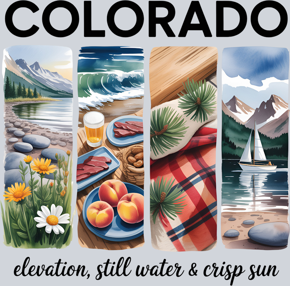 DTF Transfer Colorado - Elevation, Still Water & Crisp Sun