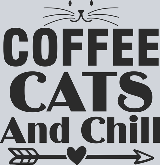 DTF Transfer Cats - Coffee cats and chill