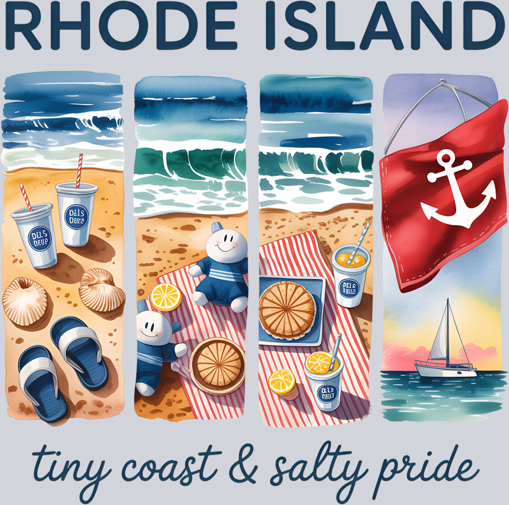 DTF Transfer Rhode Island - Tiny Coast & Salty Pride
