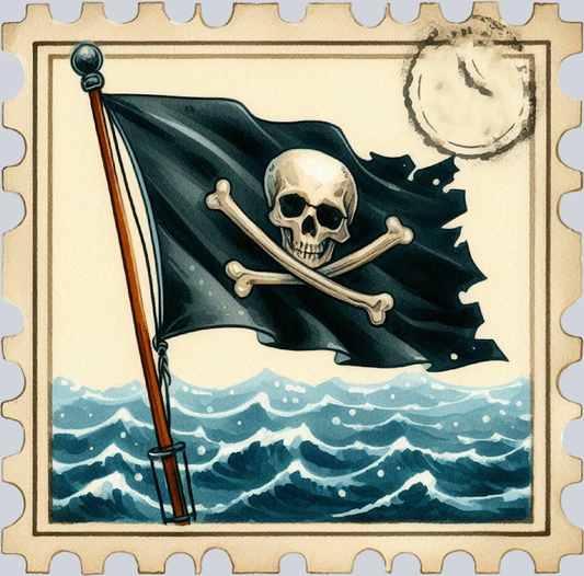 DTF Transfer High Seas - Postage Jolly Roger