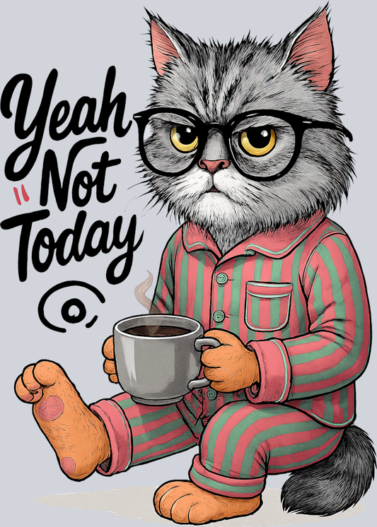 DTF Transfer Cats - Yeah Not Today