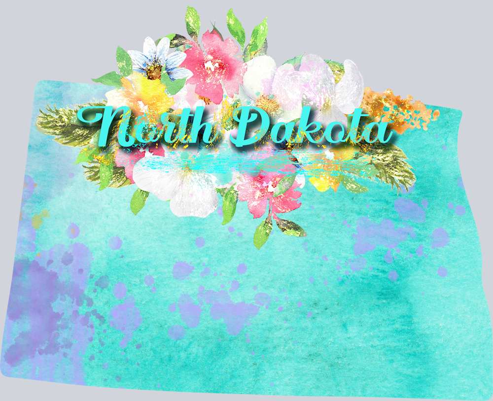 DTF Transfer North Dakota - Watercolor Flowers