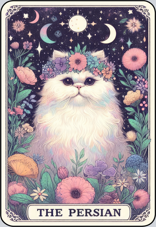 DTF Transfer Cats - Tarot Card Persian