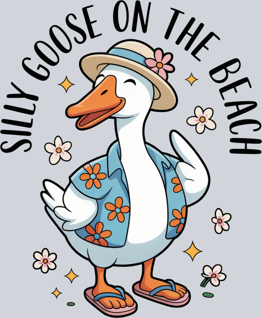 DTF Transfer Fowl - Silly Goose on the Beach