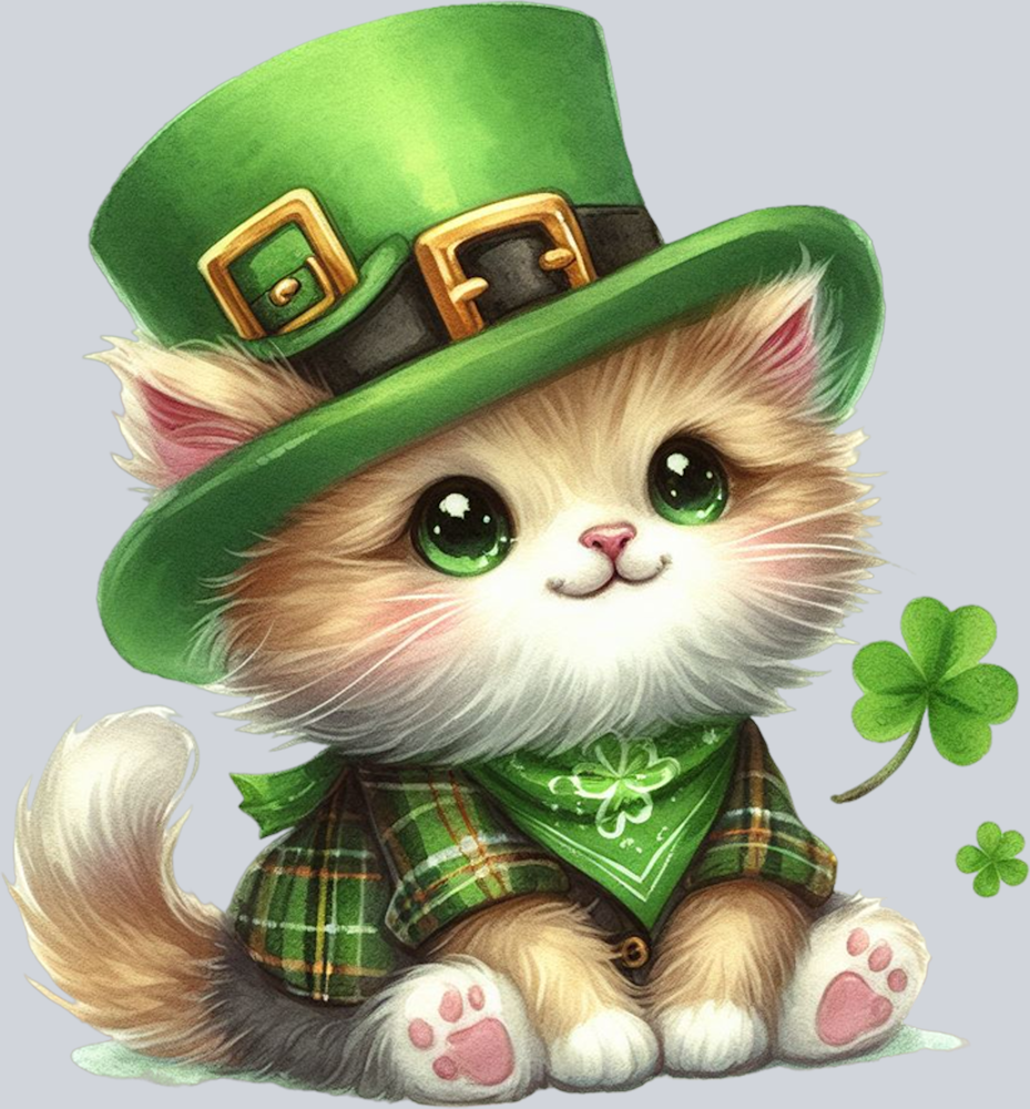 DTF Transfer St. Patrick's Day - Cat