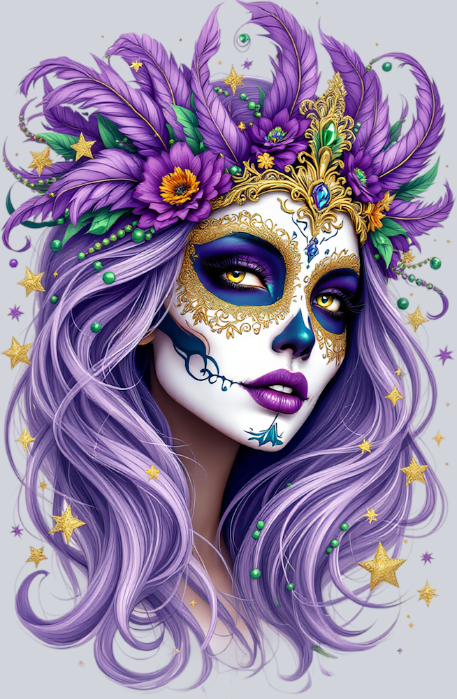 DTF Transfer Mardi Gras - Lady