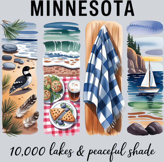 DTF Transfer Minnesota - 10,000 Lakes & Peaceful Shade
