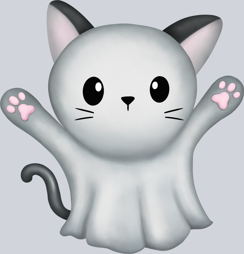 DTF Transfer Halloween  - Ghost Cat