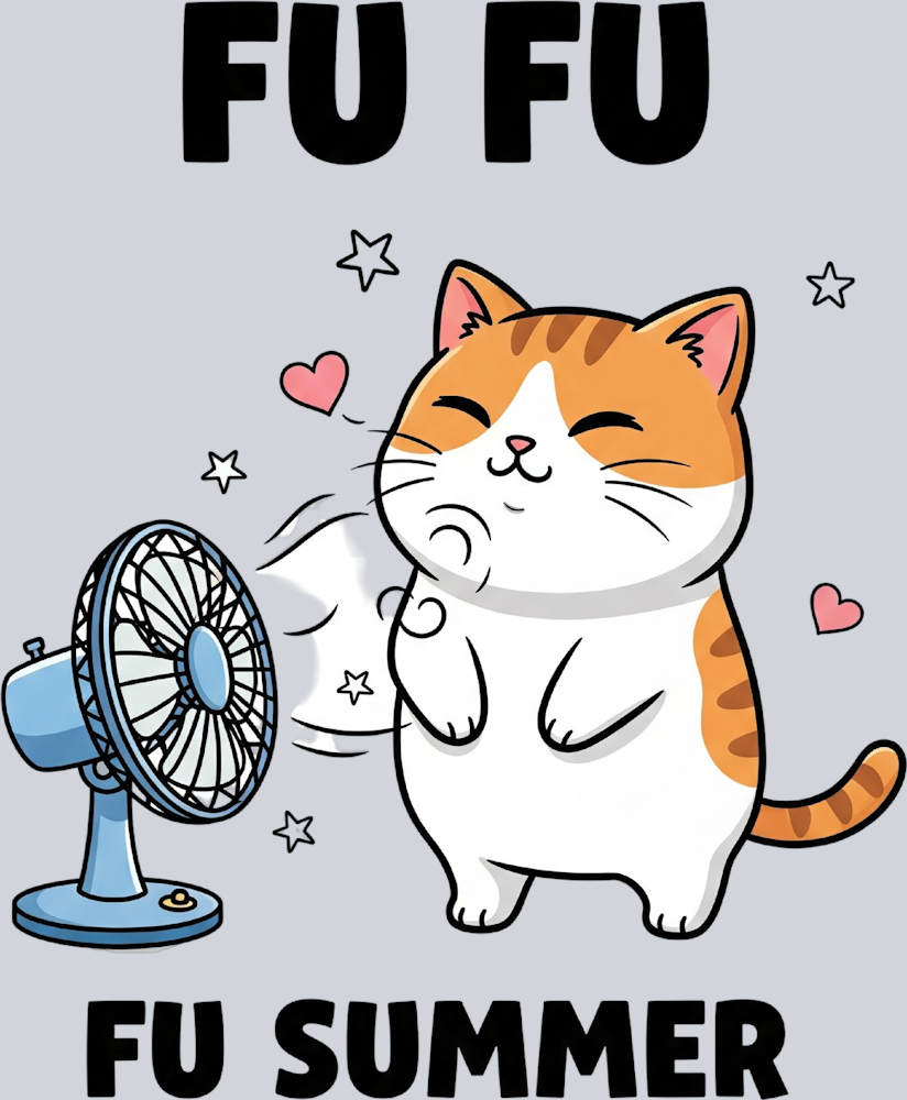 DTF Transfer Cats - FU FU FU Summer