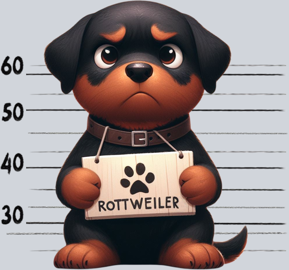 DTF Transfer Dogs - Jail  Rottweiler