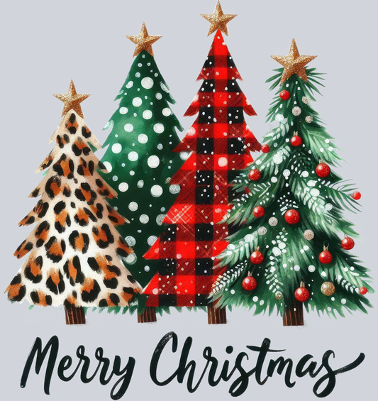 DTF Transfer Christmas - Merry Christmas 4 Trees