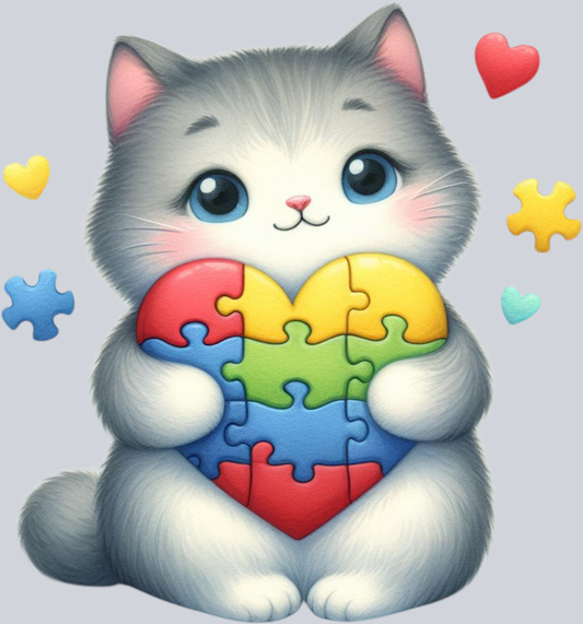 DTF Transfer Autism - Autism Cat