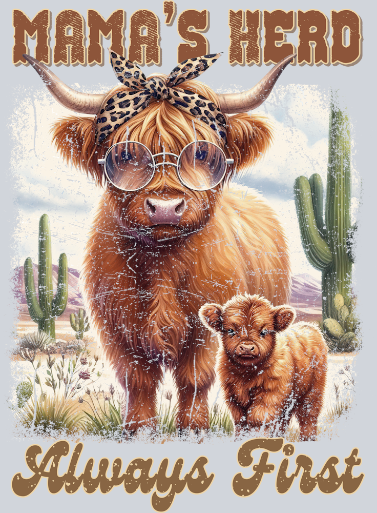 DTF Transfer Western - Mamas Herd Always First