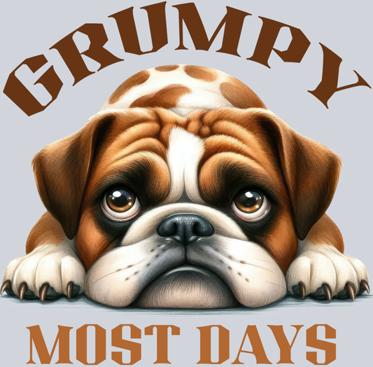 DTF Transfer Dogs - Grumpy Most Days