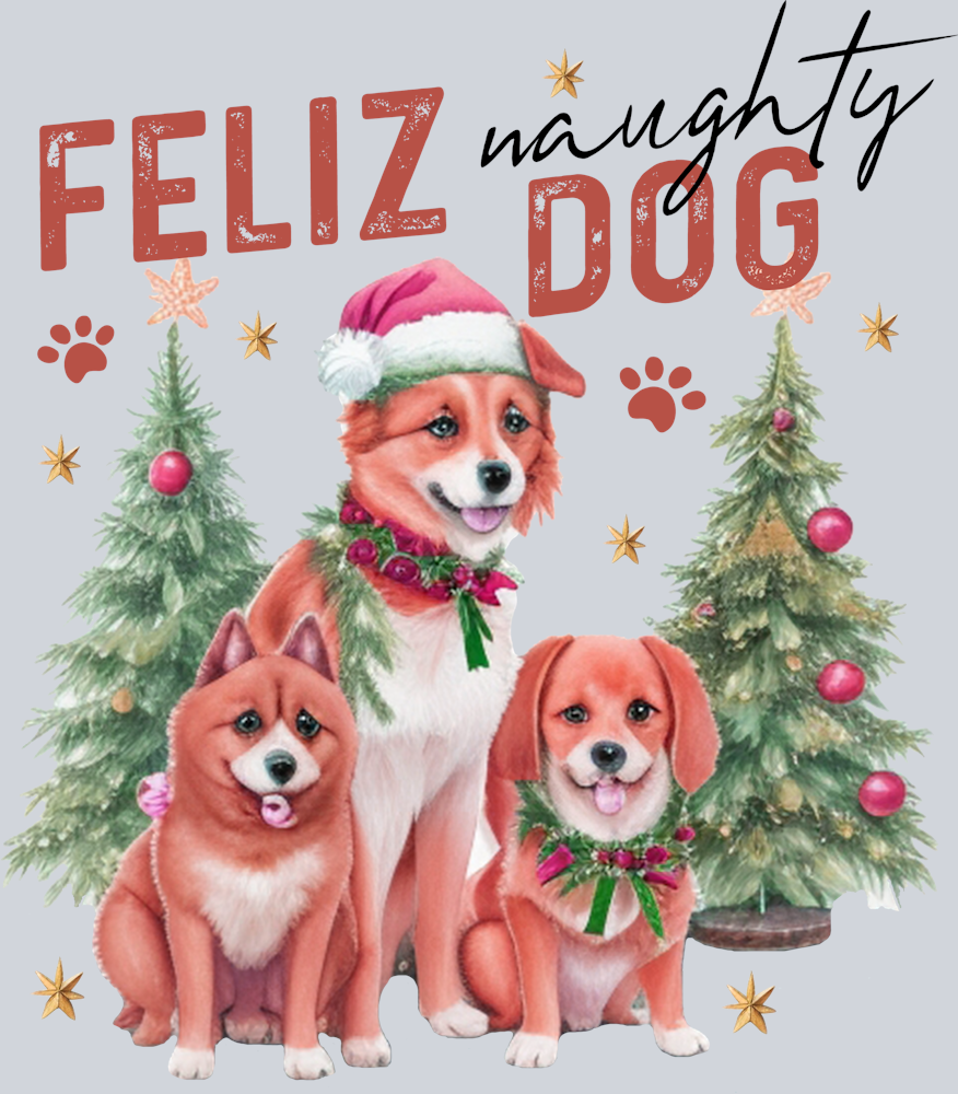 DTF Transfer Christmas - Feliz naughty dog
