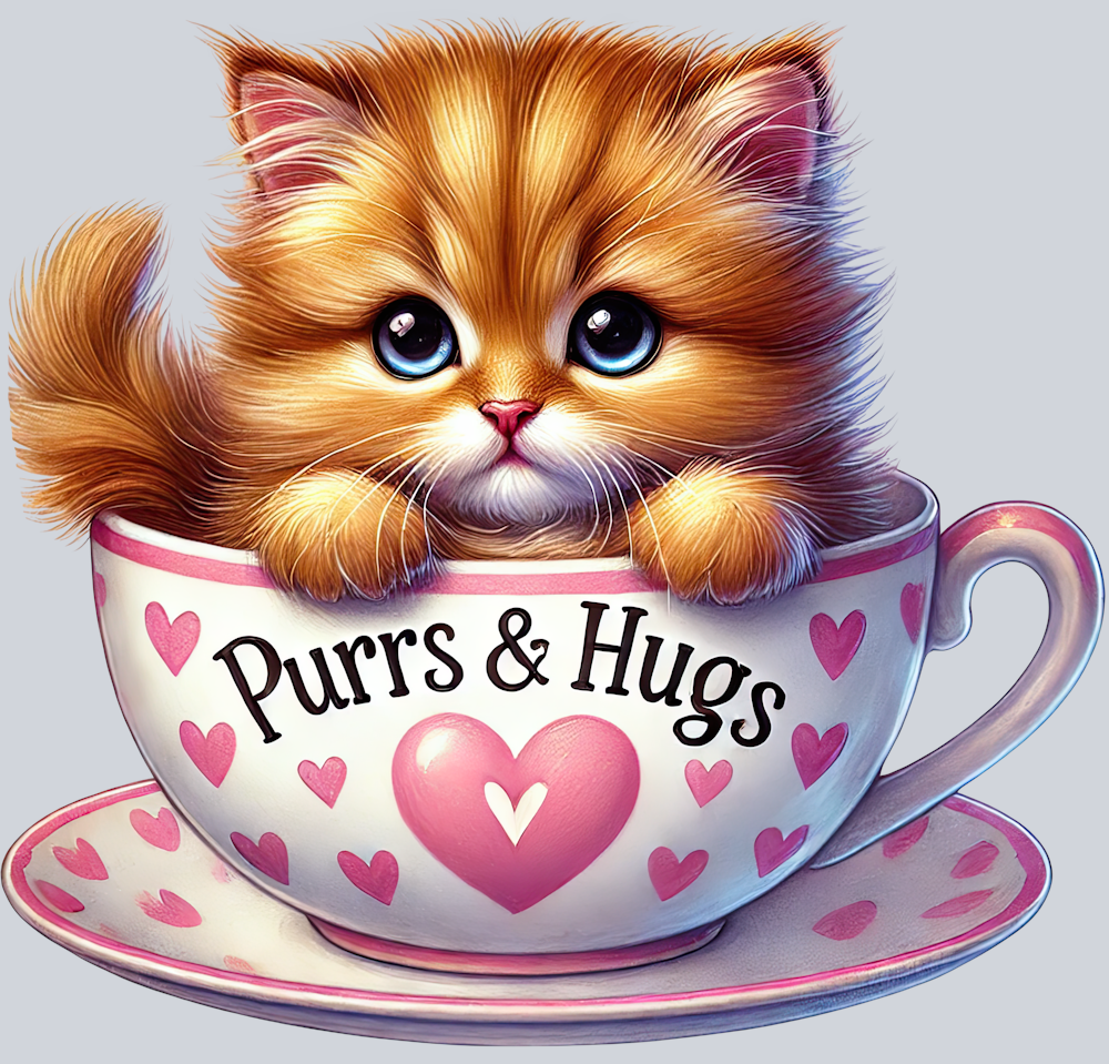 DTF Transfer Valentines - Purrs & Hugs