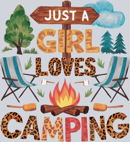 DTF Transfer Camping - Just a Girl Loves Camping