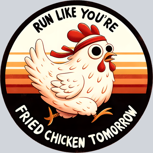 DTF Transfer Fowl - Run Like You're Fried Chicken Tomorrow