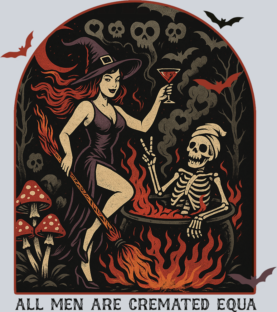 DTF Transfer Halloween - All Men are Cremated Equa