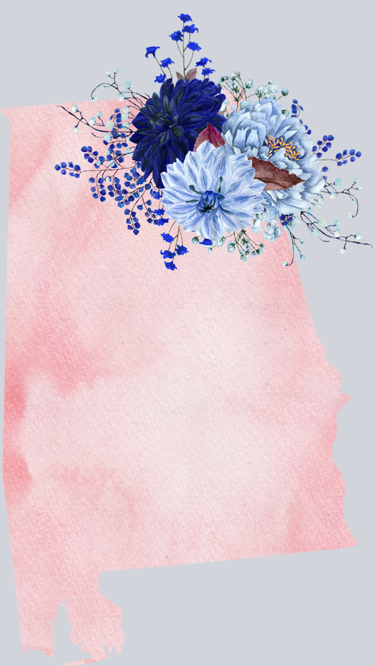 DTF Transfer Alabama - Flowers Watercolor
