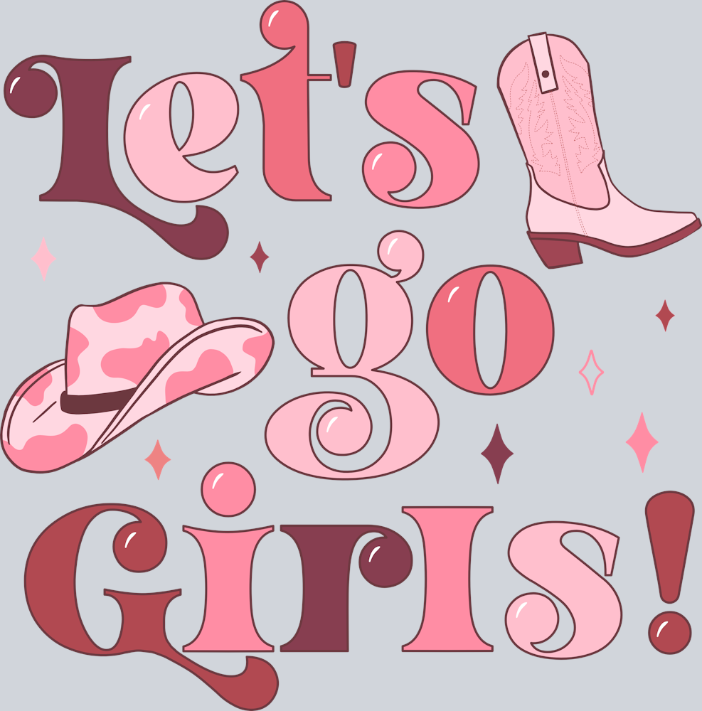 DTF Transfer Valentines - Let's go Girls