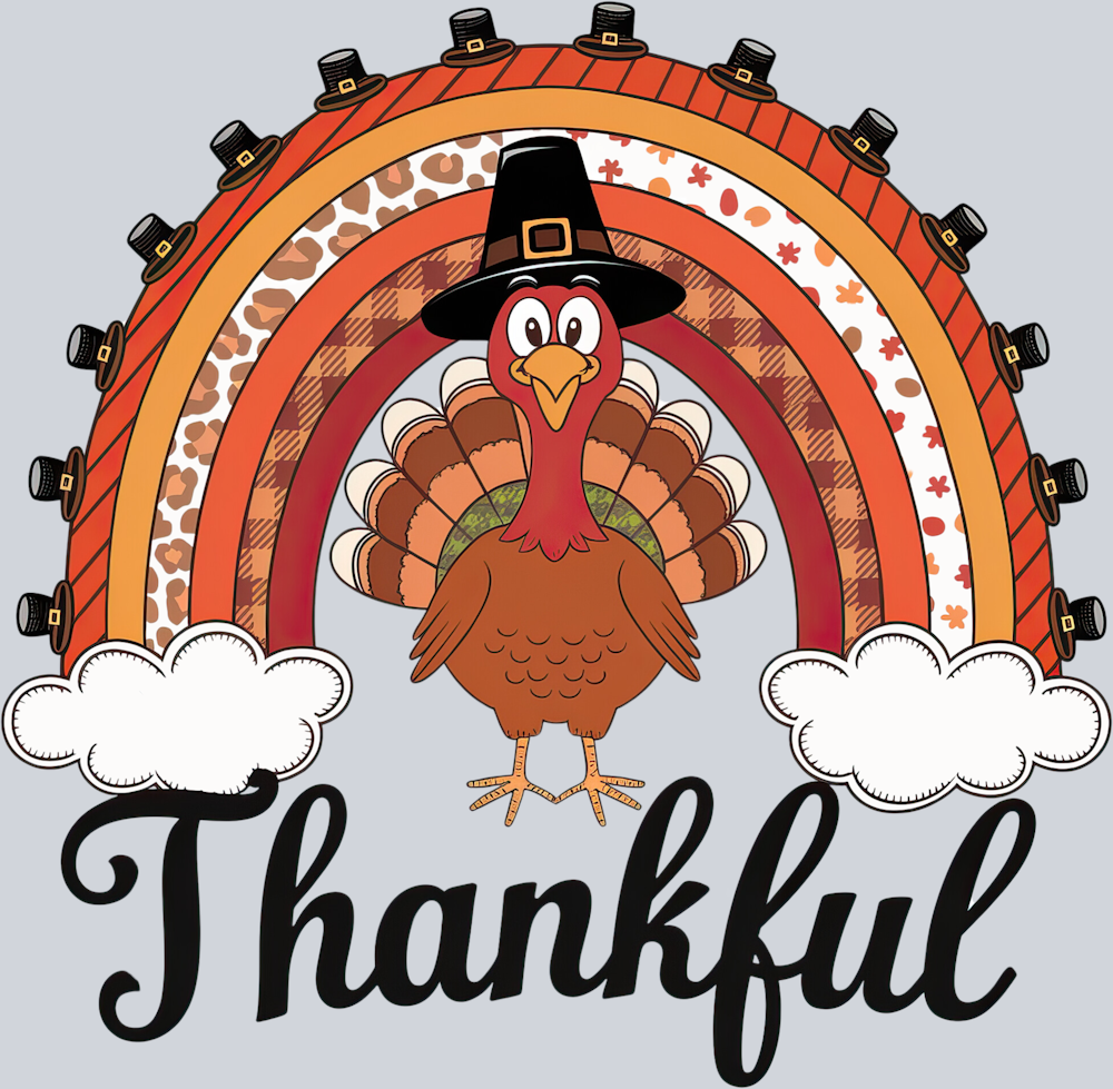 DTF Transfer Thanksgiving - Thankful Rainbow