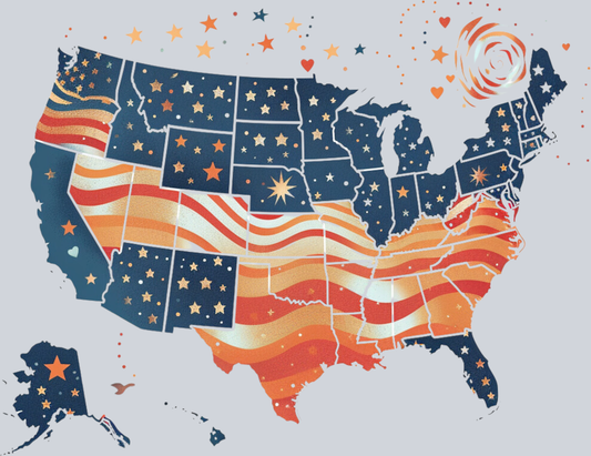 DTF Transfer USA - Stars Map