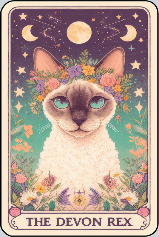 DTF Transfer Cats - Tarot Card Devon Rex