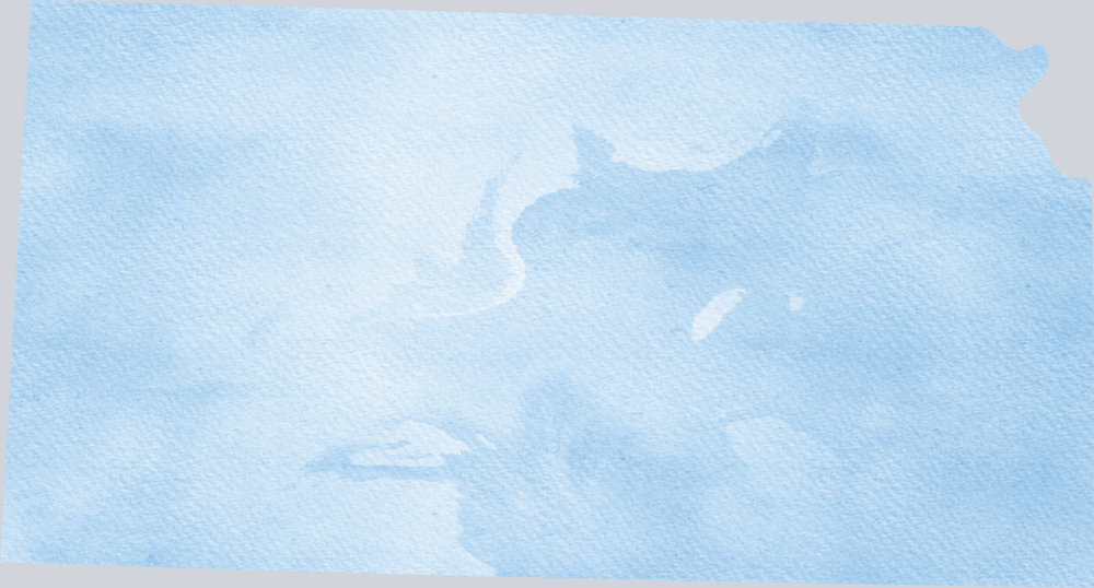 DTF Transfer Kansas - Watercolor Blue