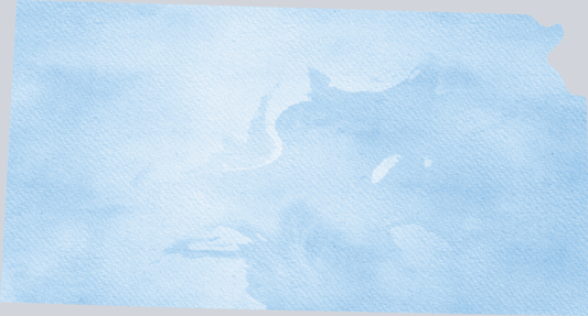 DTF Transfer Kansas - Watercolor Blue