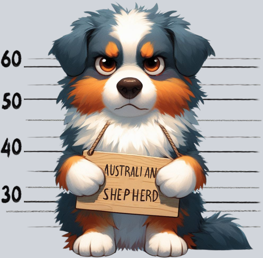 DTF Transfer Dogs - Jail  Australian Shepherd