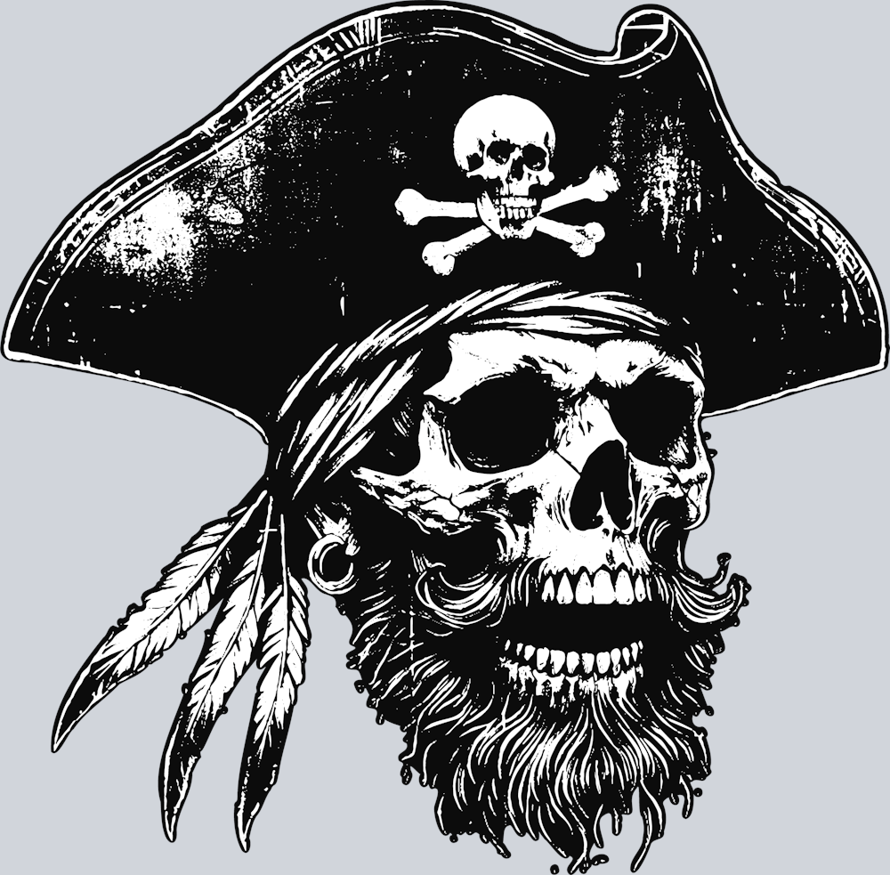 DTF Transfer High Seas - Pirate Skull Happy