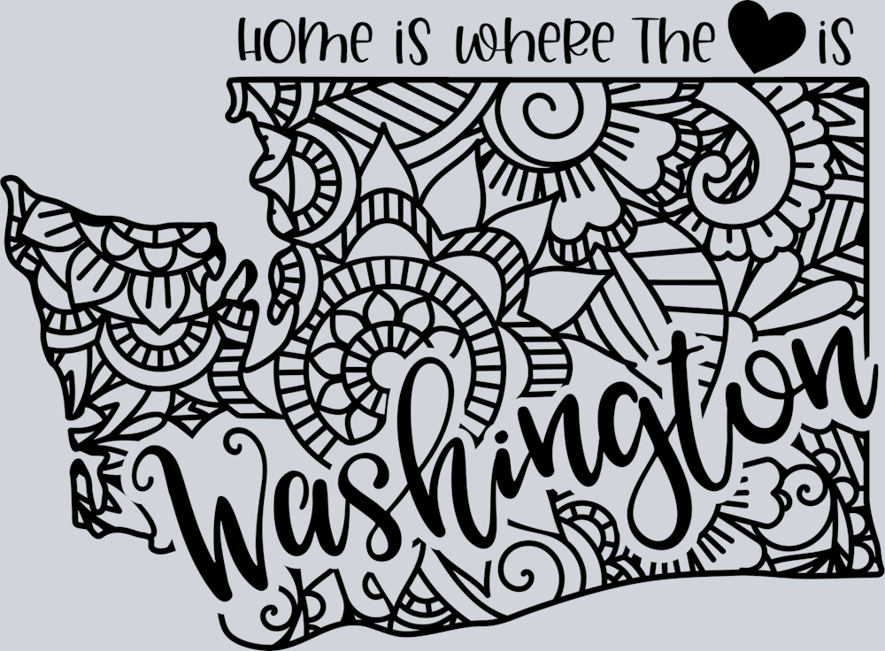 DTF Transfer Washington - Home is where the Heart is