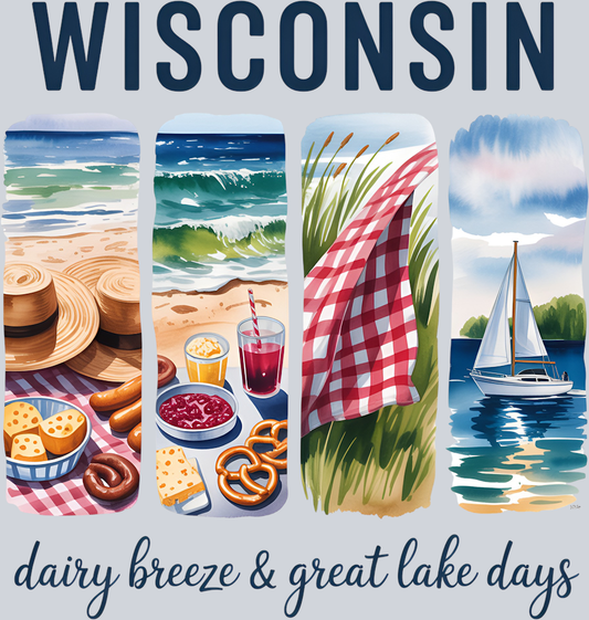 DTF Transfer Wisconsin - Dairy Breeze & Great Lake Days