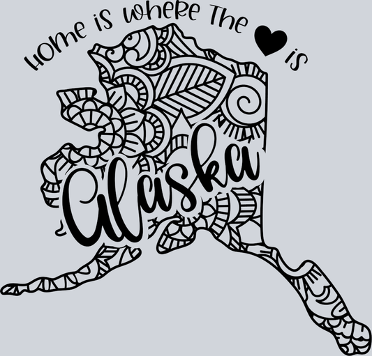 DTF Transfer Alaska - Home is where the Heart is