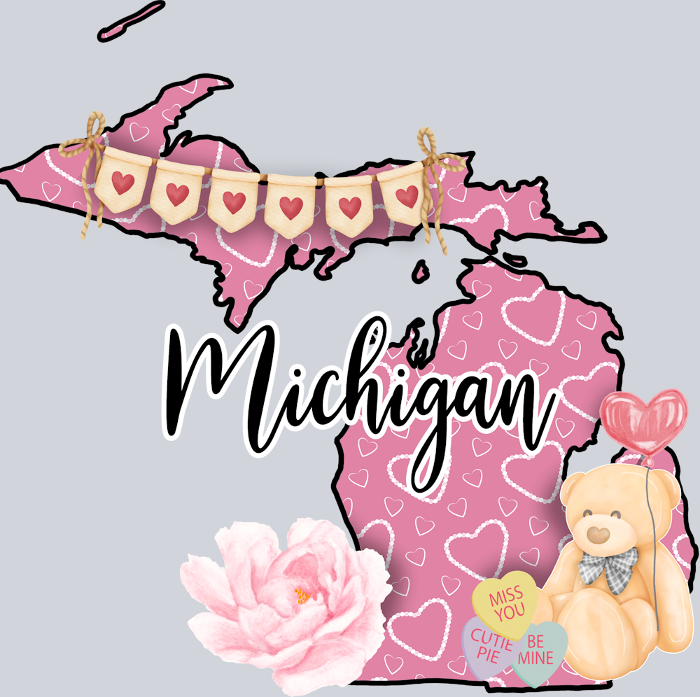 DTF Transfer Michigan - Heart Michigan