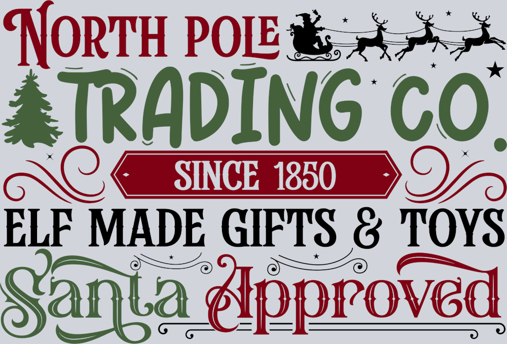 DTF Transfer Christmas - North Pole Trading co