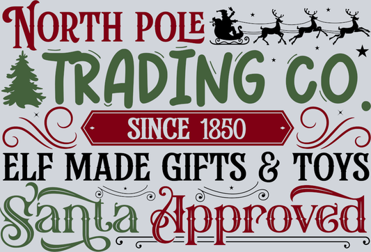 DTF Transfer Christmas - North Pole Trading co