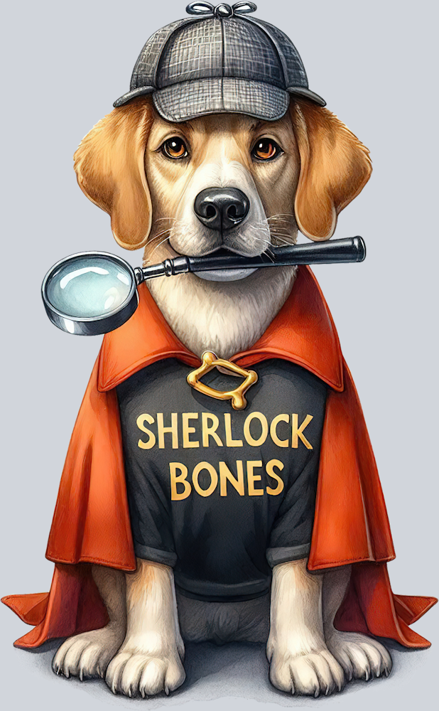 DTF Transfer Dogs - Sherlock Bones