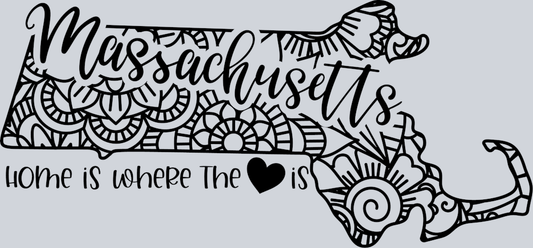 DTF Transfer Massachusetts - Home is where the Heart is