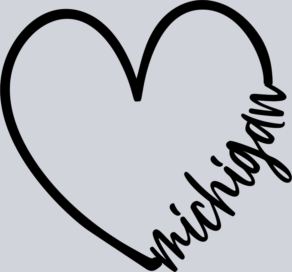 DTF Transfer Michigan - Michigan Heart