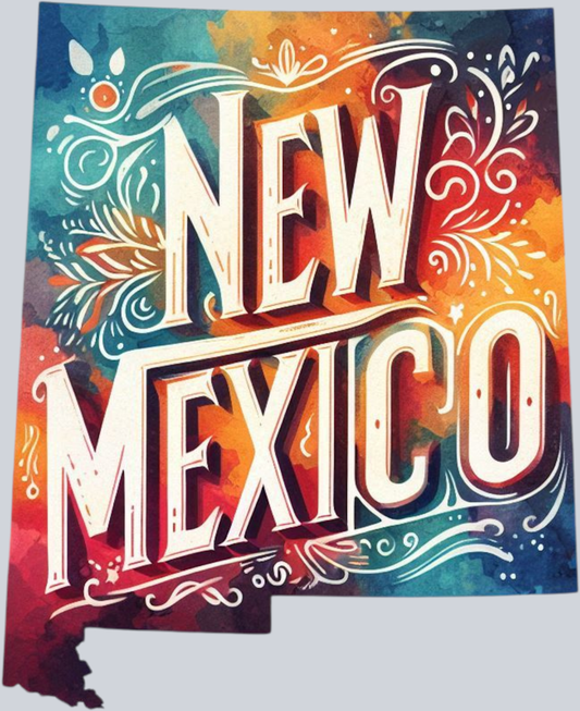 DTF Transfer New Mexico - Retro Map