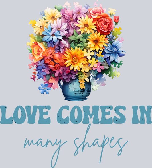 DTF Transfer Autism - Love Comes in Many Shapes