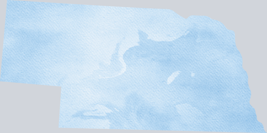 DTF Transfer Nebraska - Watercolor Blue